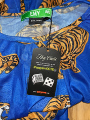 Blue Electric Jungle Mesh Dress (Size 2X/3X) | VIP Warehouse Sale