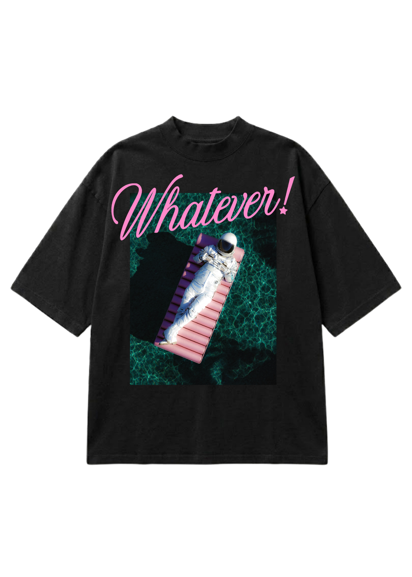 Whatever! Ultra Oversized Boxy Tee (Black)