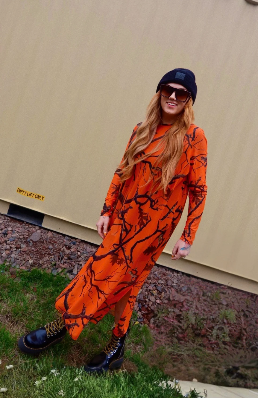 Now You See Me Camo Boxy Mesh Dress
