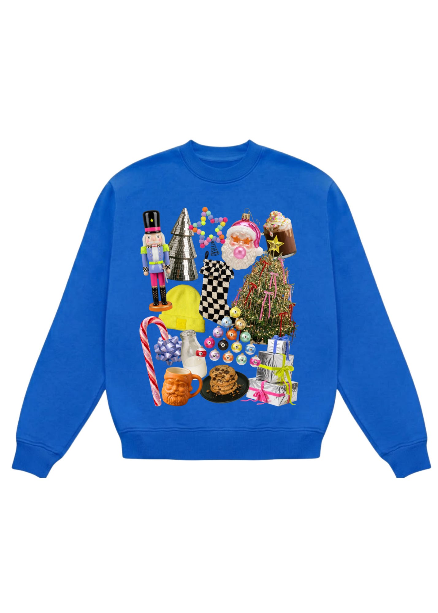 Holiday Collage Crewneck (Royal)