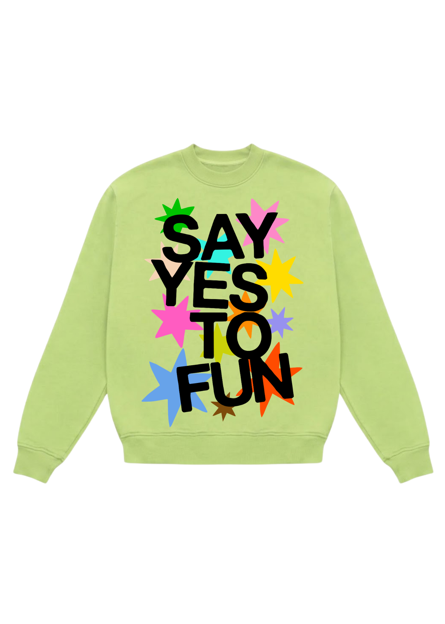 Say Yes to Fun Fleece Crewneck (Lime)